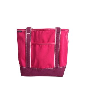Land’s End Classic Preppy Pink & Purple Boat Travel Beach Tote Bag